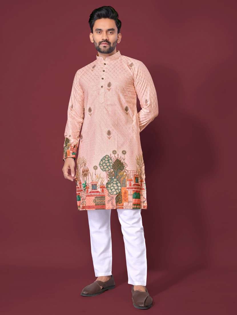 pink rayon long  kurta - 21966159 -  Standard Image - 1