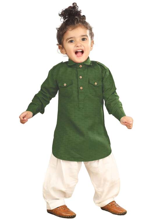 boys solid long sleeve pathani set - 21966168 -  Standard Image - 1