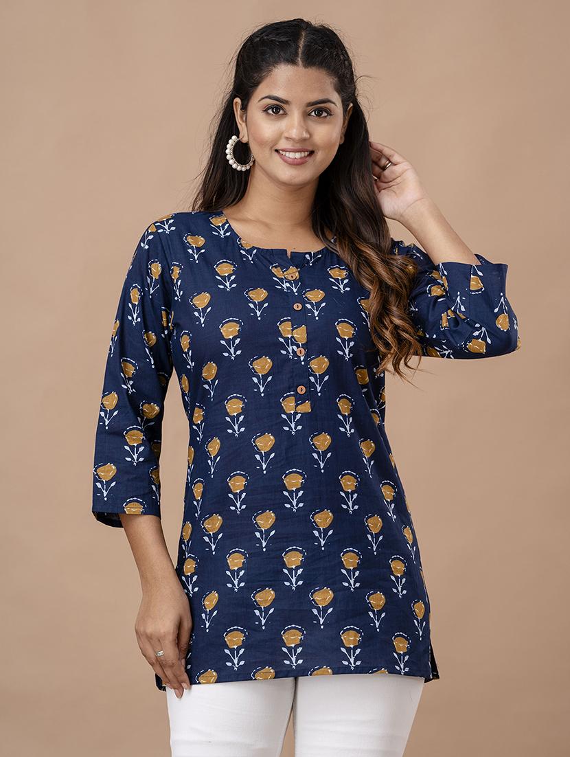 women printed three quarter sleeve straight kurti - 21966187 - Zoom Image - 0