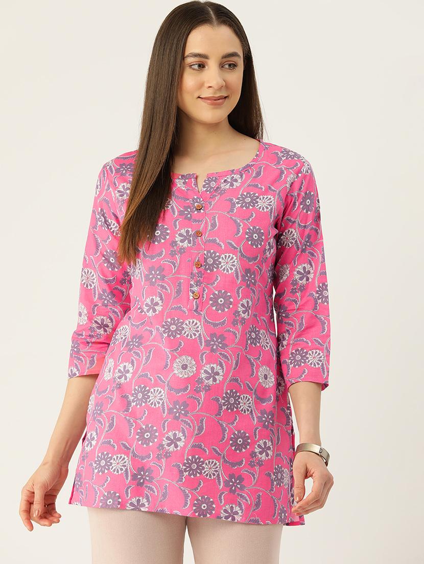 women three quarter sleeve straight kurti - 21966198 - Zoom Image - 0