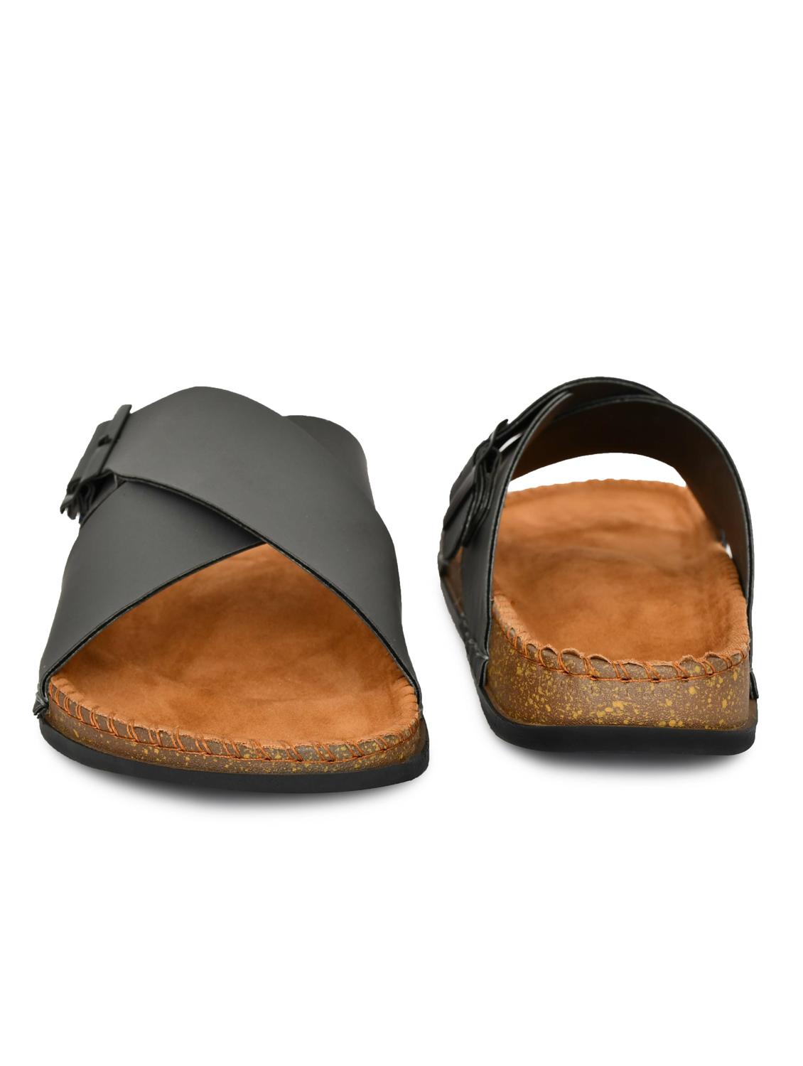men solid slip on sandal - 21966211 - Standard Image - 4