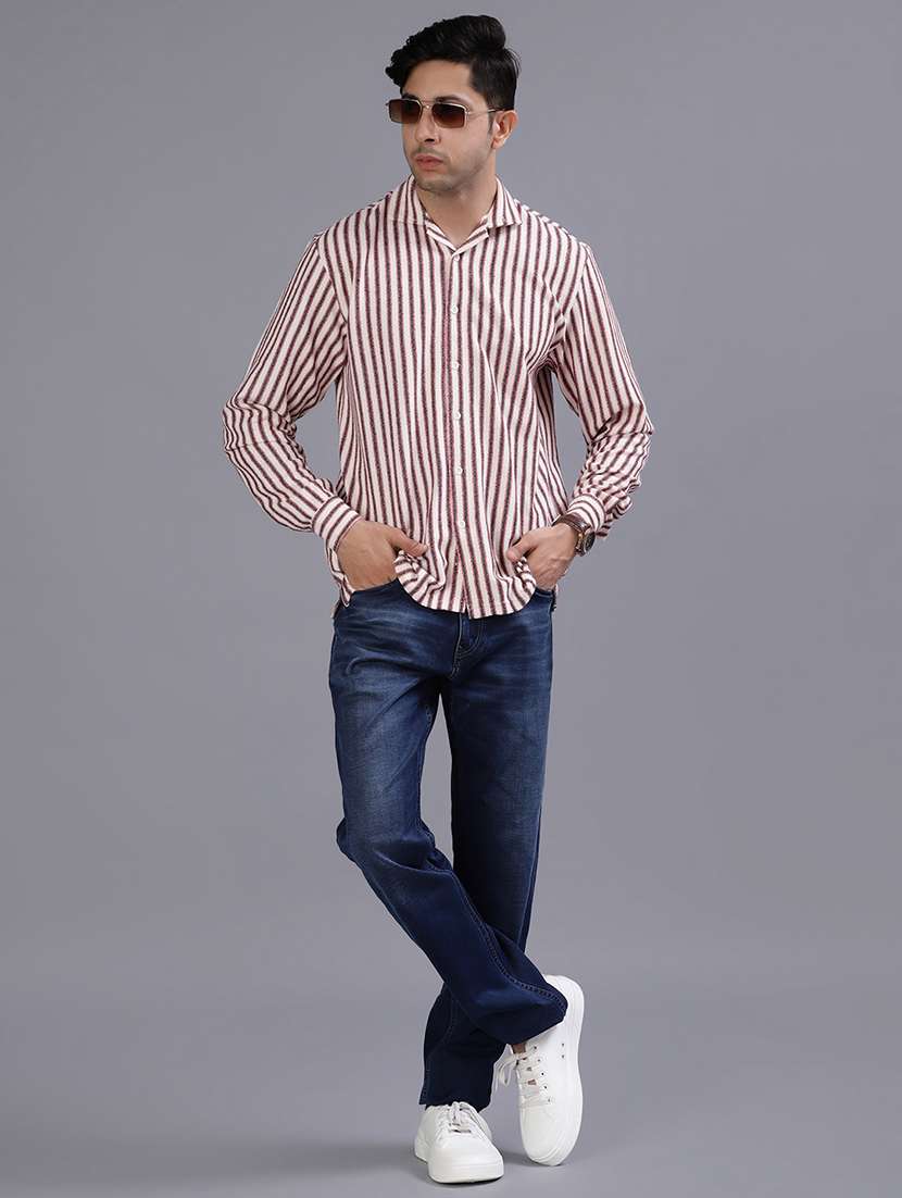 men striped long sleeve regular fit casual shirt - 21966239 -  Standard Image - 4