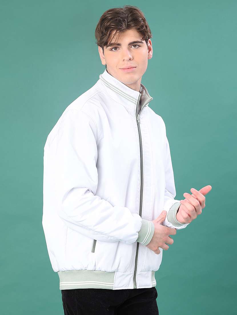 men solid long sleeve regualr fit casual jacket - 21966242 -  Standard Image - 1