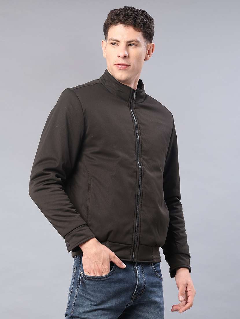 men solid long sleeve regualr fit casual jacket - 21966243 -  Standard Image - 1