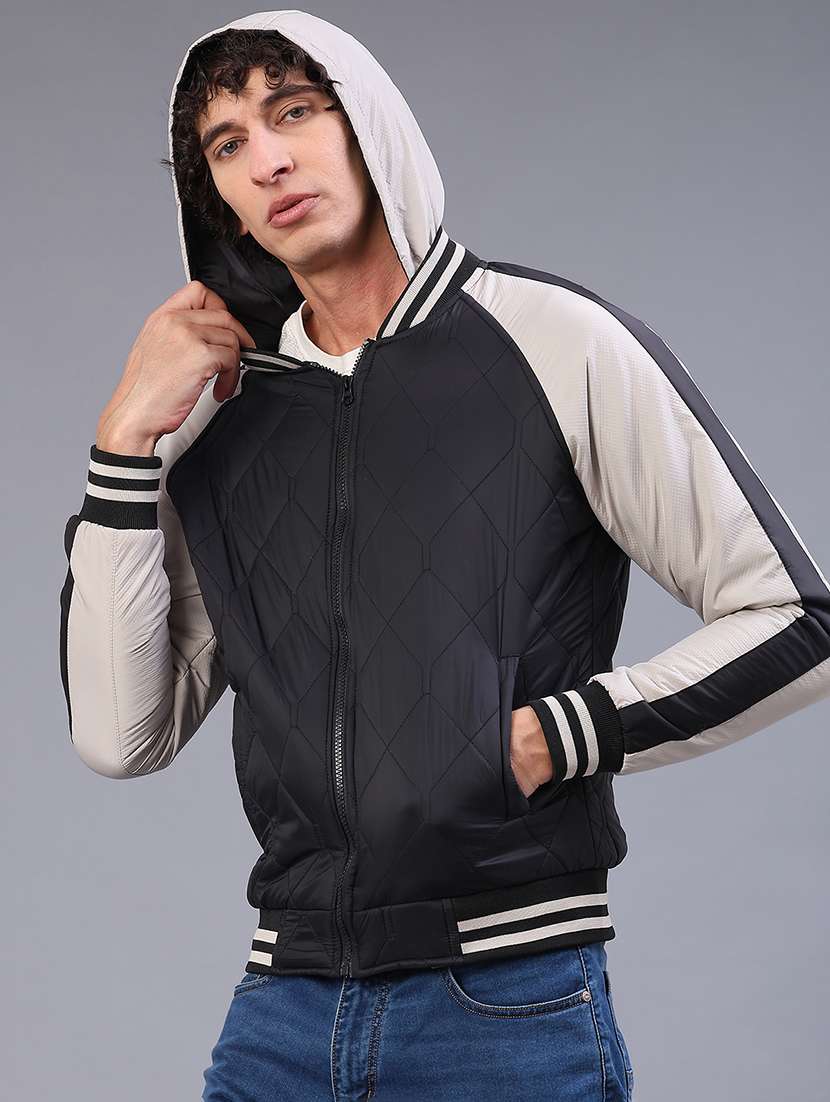 men color block long sleeve puffer jacket - 21966325 -  Standard Image - 1