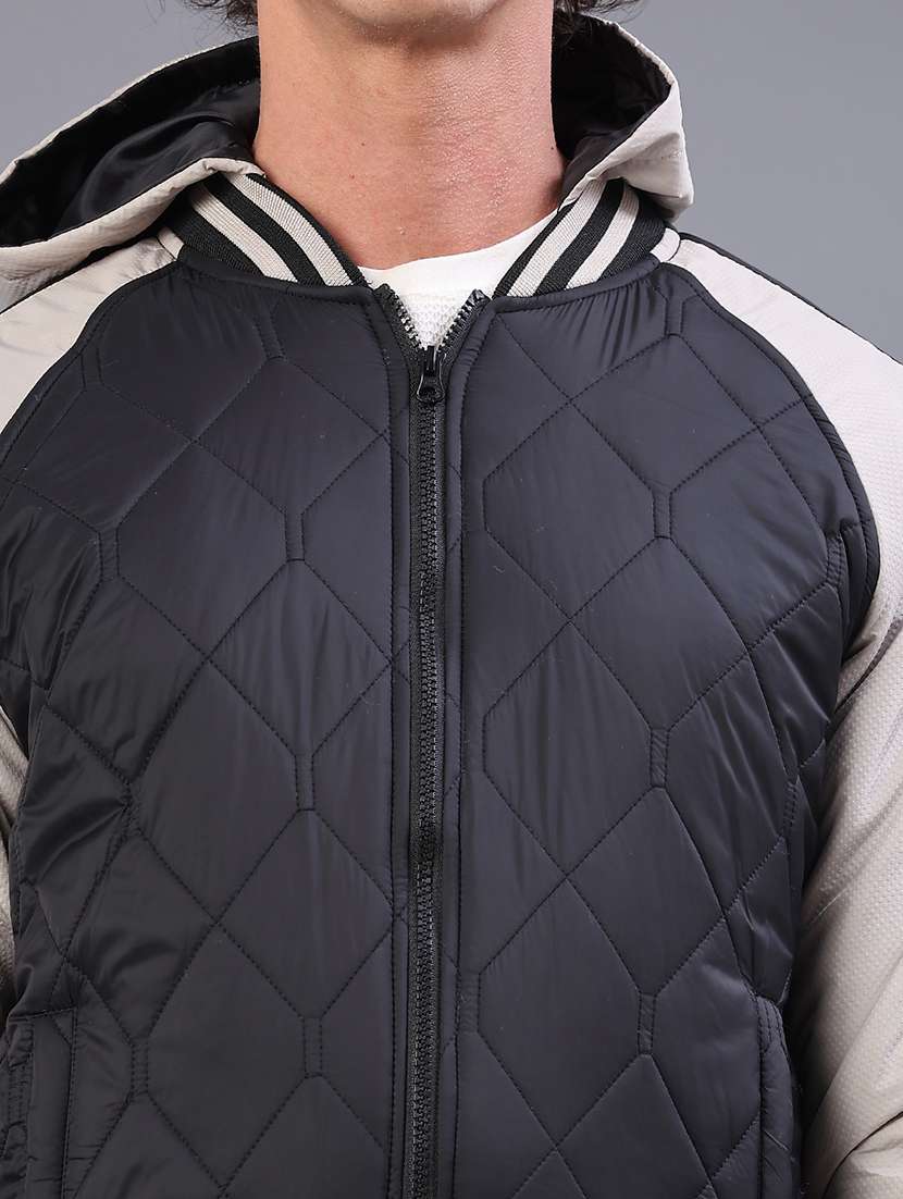 men color block long sleeve puffer jacket - 21966325 -  Standard Image - 4