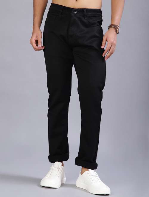 men plain mid rise full length jeans - 21966366 - Standard Image - 0
