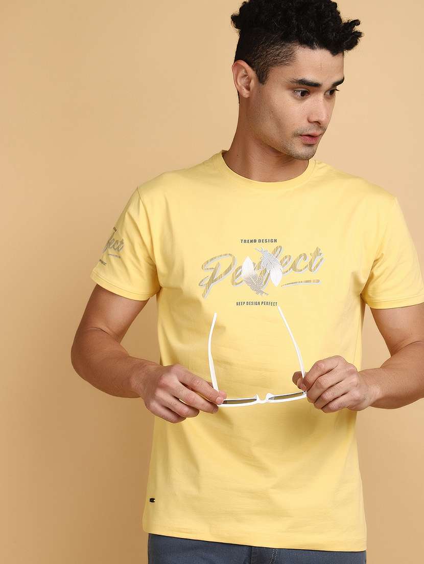 men chest print short sleeve regular fit t-shirt