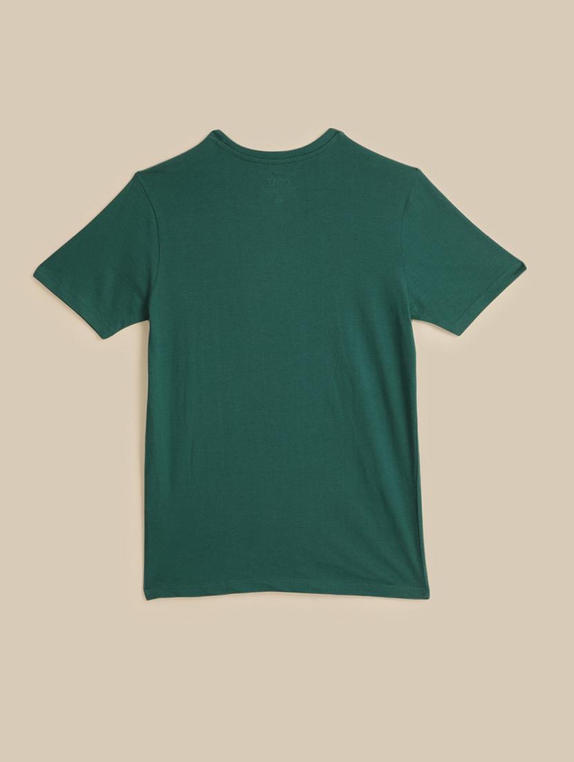 men front print round neck regular fit t-shirt - 21966464 - Standard Image - 1