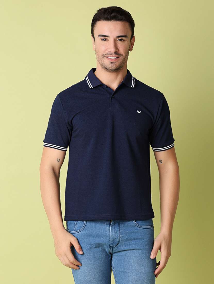 men solid short sleeve regular fit polo t-shirt - 21966503 -  Standard Image - 1