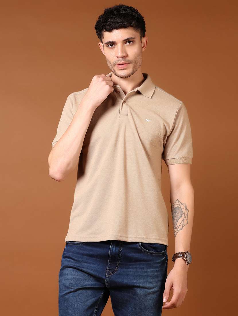 men solid short sleeve regular fit polo t-shirt - 21966506 -  Standard Image - 1