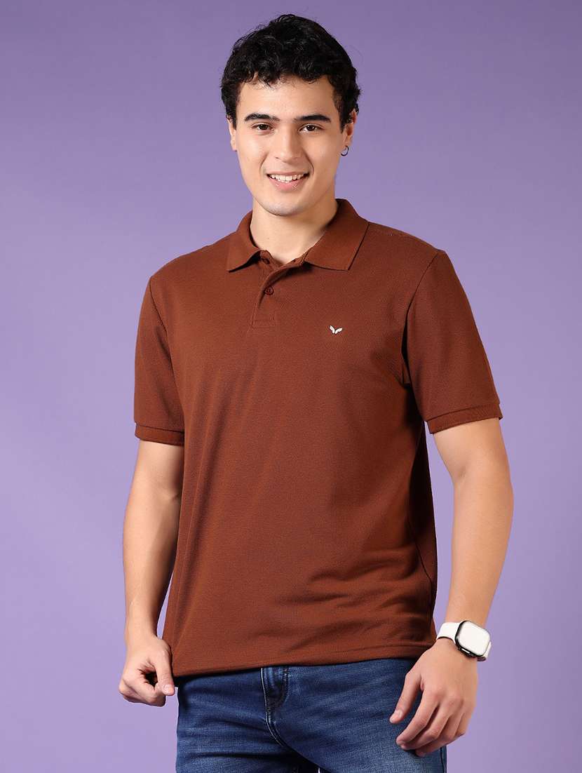 men solid short sleeve regular fit polo t-shirt - 21966507 -  Standard Image - 1