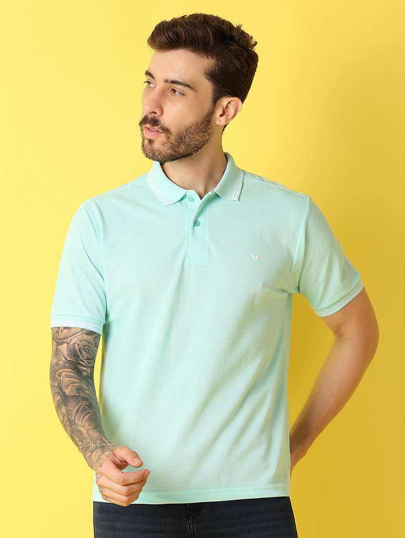 men solid short sleeve regular fit polo t-shirt - 21966511 -  Standard Image - 1
