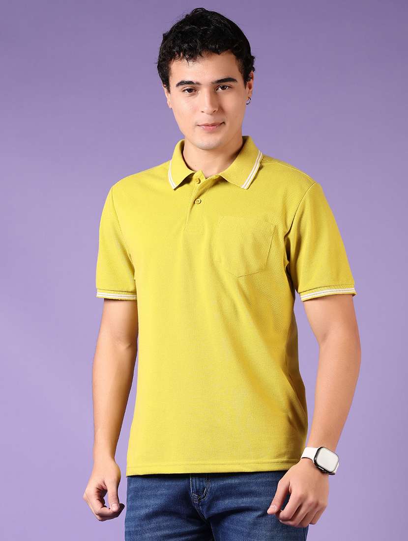 men solid short sleeve regular fit polo t-shirt - 21966515 -  Standard Image - 1