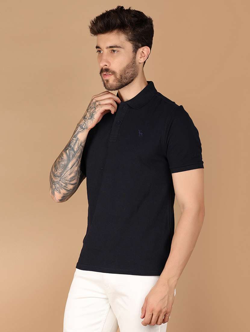 men solid short sleeve regular fit polo t-shirt - 21966520 -  Standard Image - 1