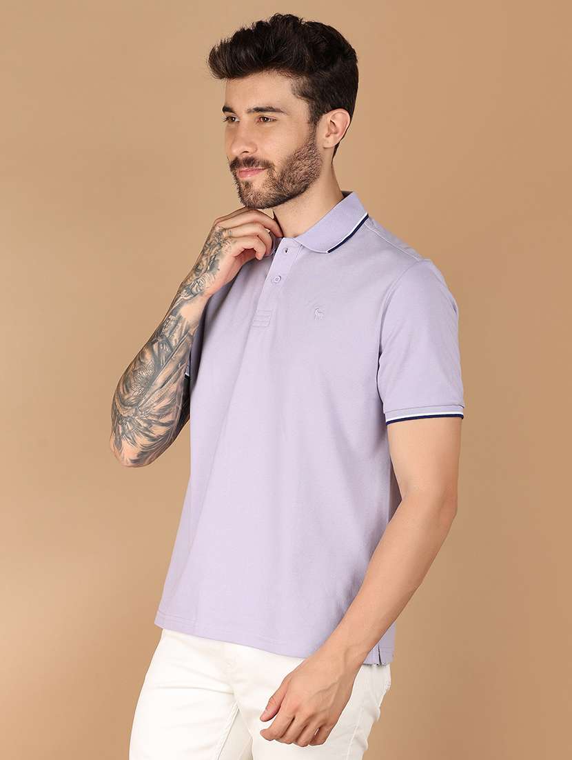 men solid short sleeve regular fit polo t-shirt - 21966522 -  Standard Image - 1