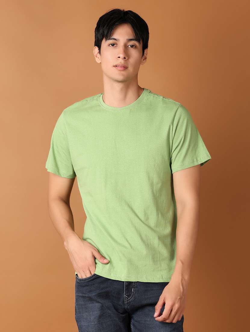 men solid short sleeve regular fit t-shirt - 21966538 - Standard Image - 1