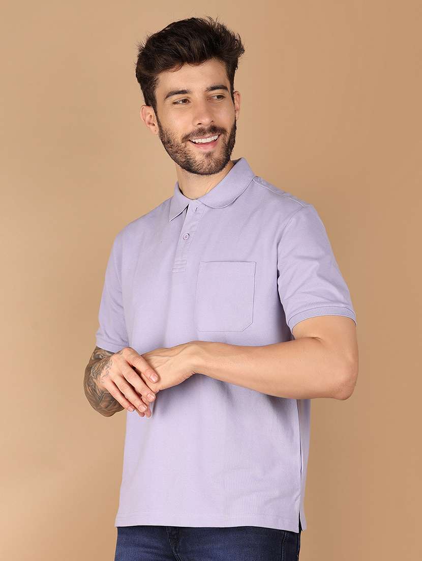 men solid short sleeve regular fit polo t-shirt - 21966539 -  Standard Image - 1