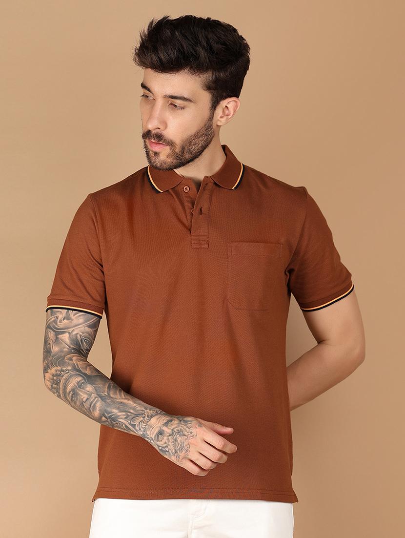 men solid short sleeve regular fit polo t-shirt - 21966542 -  Standard Image - 1