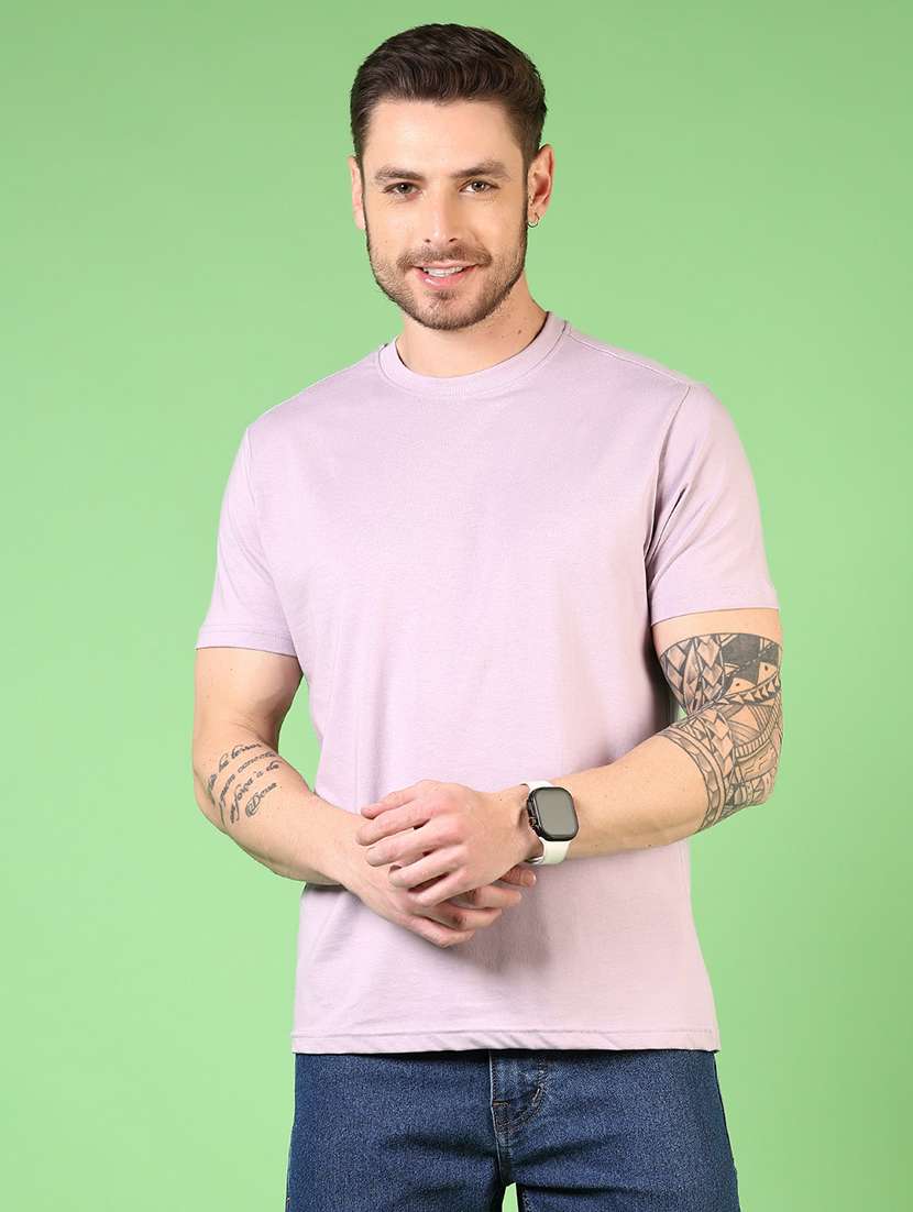 men solid round neck regular fit t-shirt - 21966547 -  Standard Image - 1