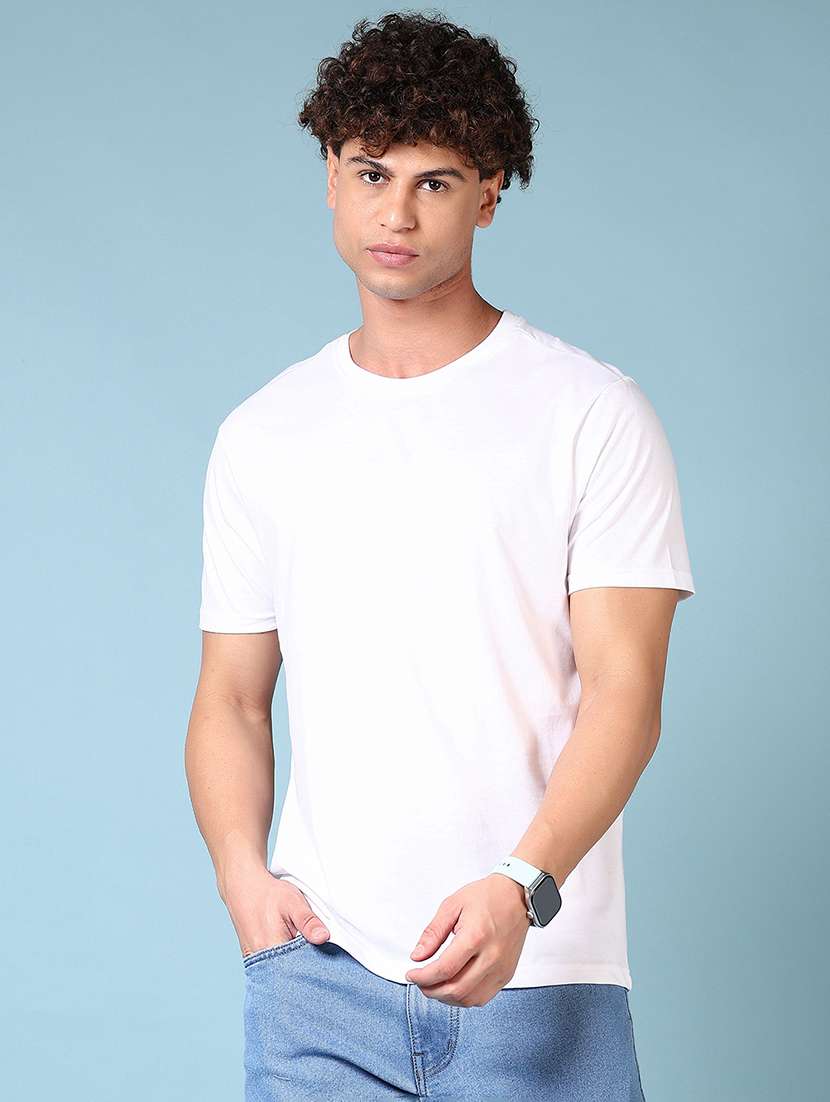 men solid round neck regular fit t-shirt - 21966550 -  Standard Image - 1