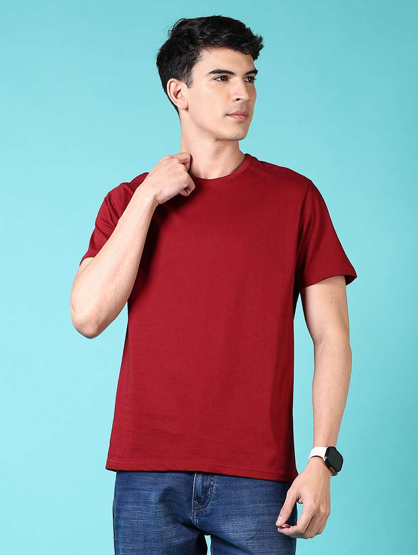 men solid round neck regular fit t-shirt - 21966556 -  Standard Image - 1