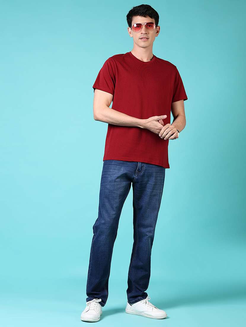 men solid round neck regular fit t-shirt - 21966556 -  Standard Image - 4