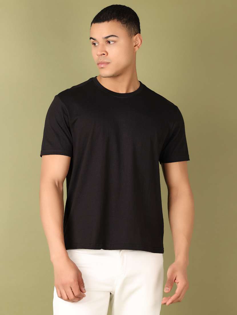 men solid round neck regular fit t-shirt - 21966563 -  Standard Image - 1