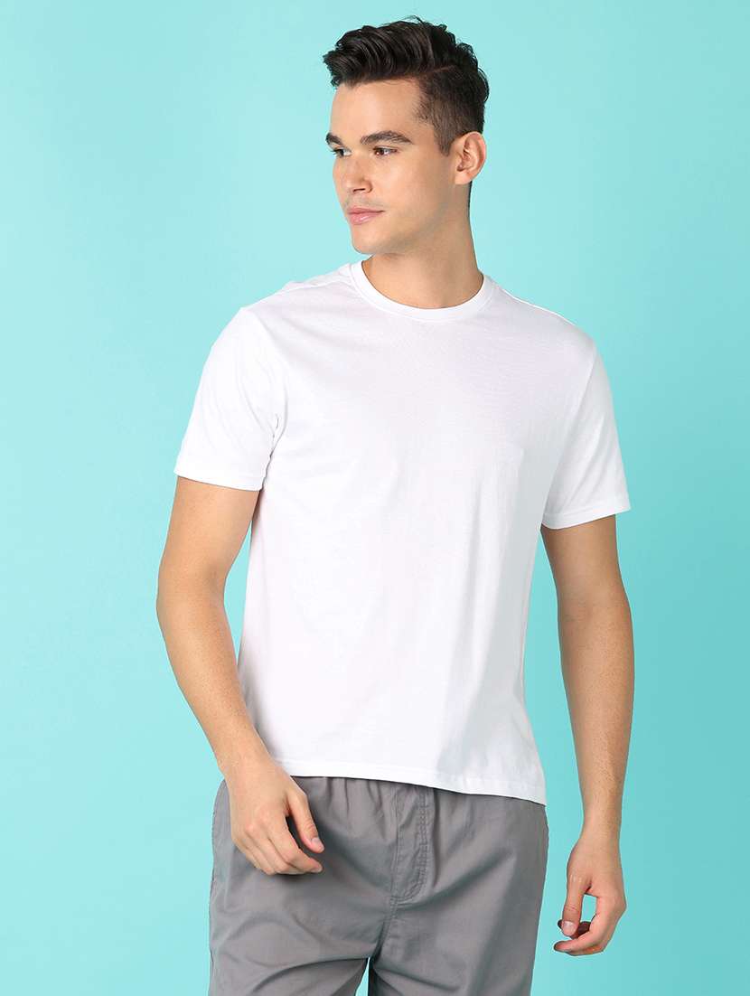 men solid round neck regular fit t-shirt - 21966564 -  Standard Image - 1