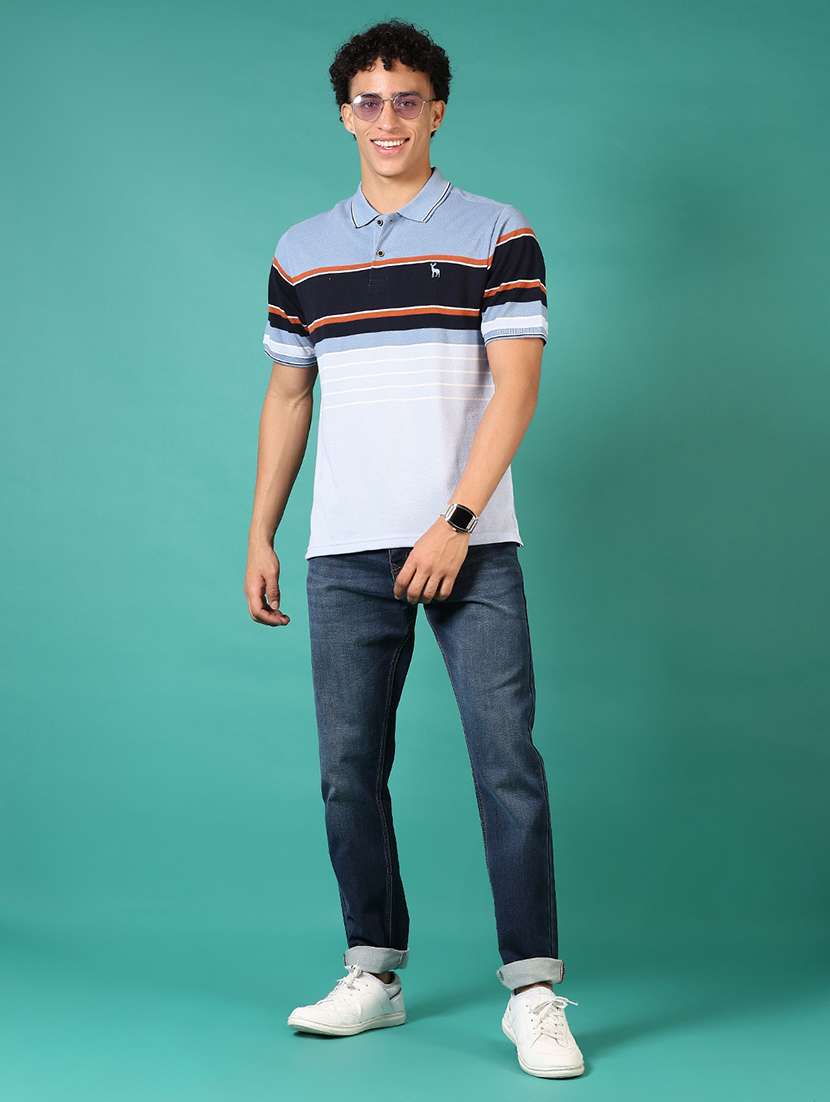 men striped short sleeve regular fit polo t-shirt - 21966566 -  Standard Image - 4