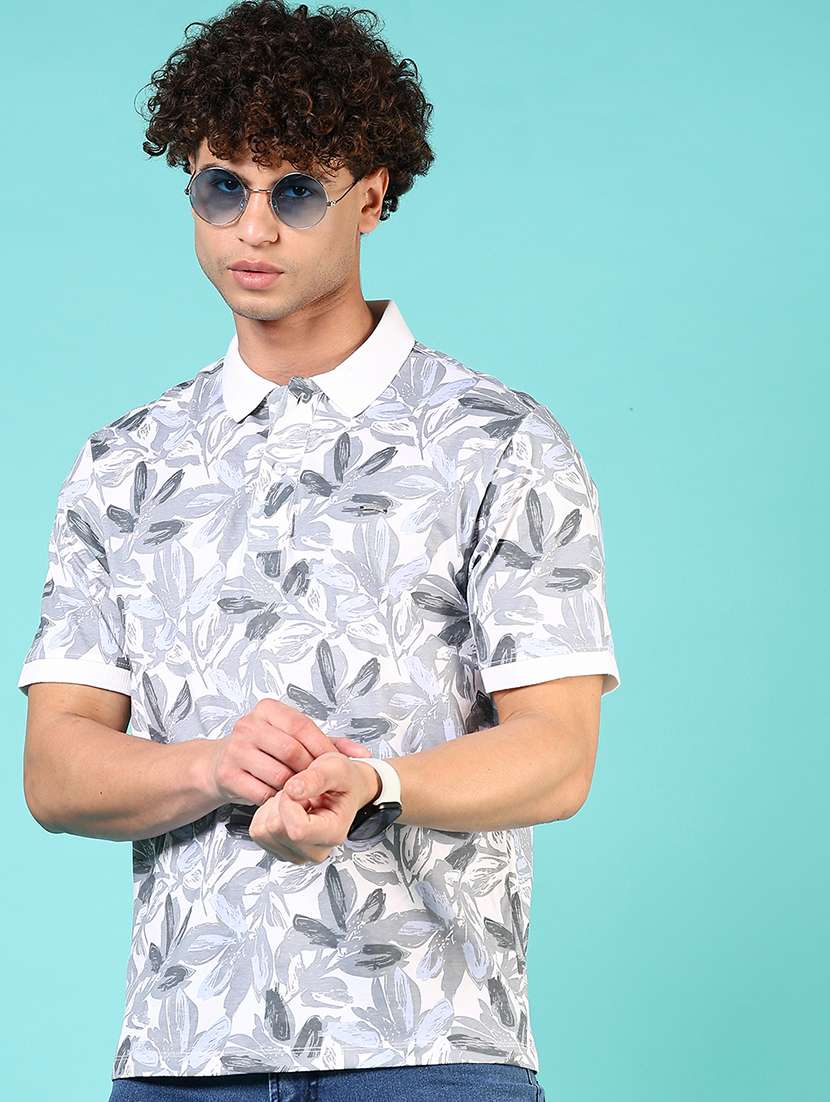 men printed short sleeve regular fit polo t-shirt - 21966571 - Zoom Image - 0