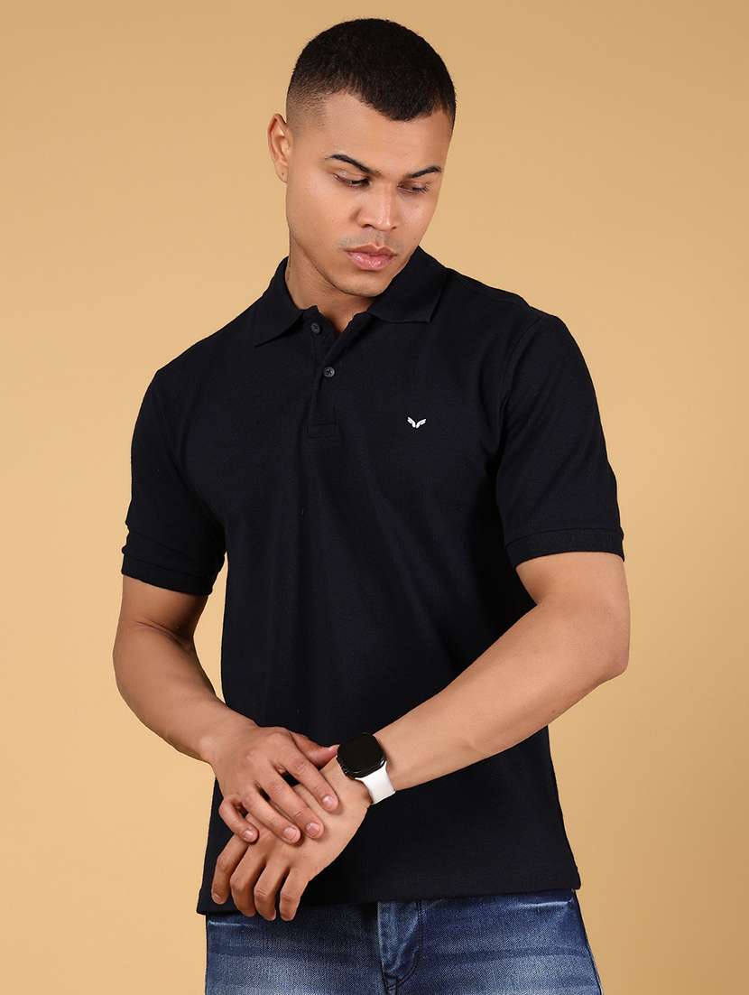 men solid short sleeve regular fit polo t-shirt - 21966576 -  Standard Image - 1