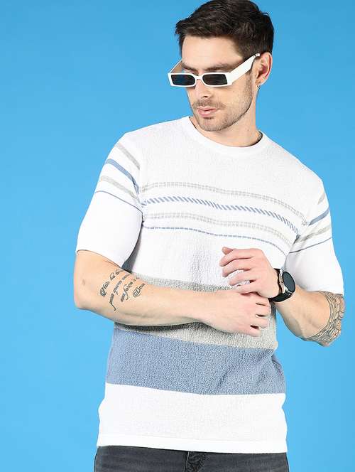 men striped short sleeve regular fit t-shirt - 21966579 - Standard Image - 0