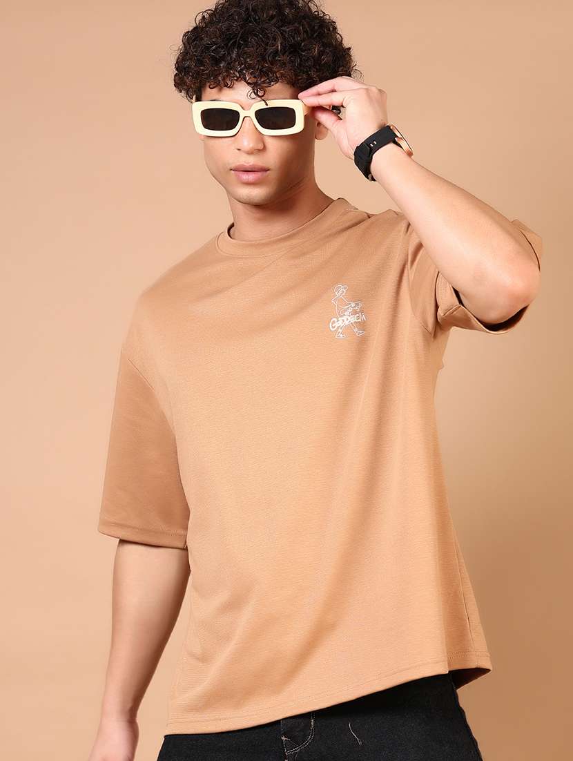 men placement print short sleeve oversized t-shirt