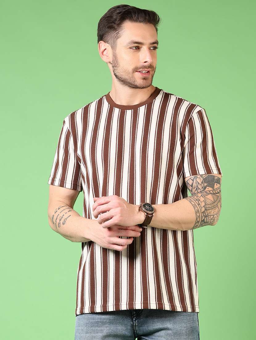 men striped short sleeve regular fit t-shirt - 21966587 -  Standard Image - 1
