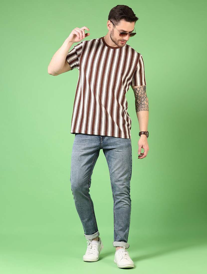 men striped short sleeve regular fit t-shirt - 21966587 -  Standard Image - 4