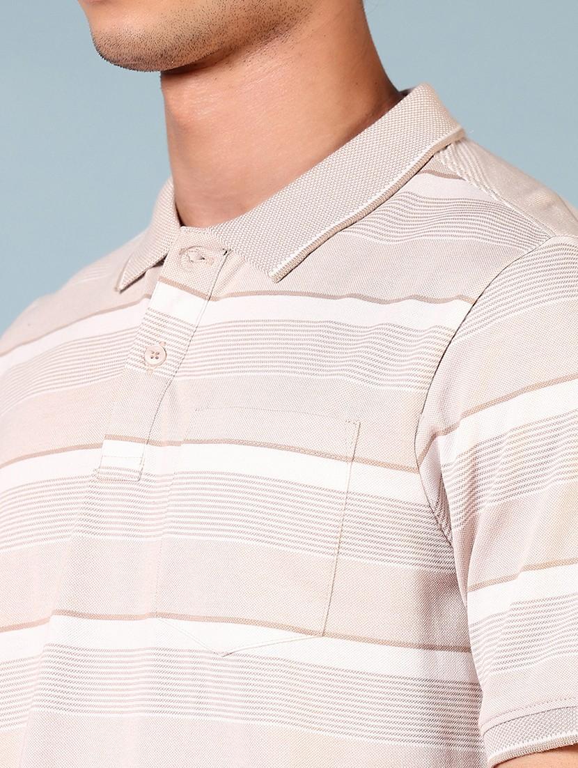 men striped short sleeve regular fit polo t-shirt - 21966591 - Standard Image - 4
