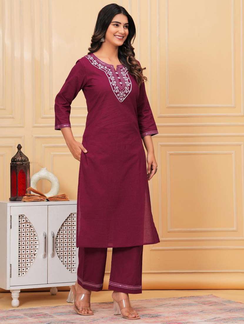women three quarter sleeve kurta pant with dupatta set - 21966725 - Standard Image - 4