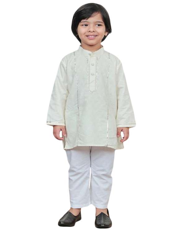boys striped mandarin neck kurta - 21966776 - Standard Image - 1