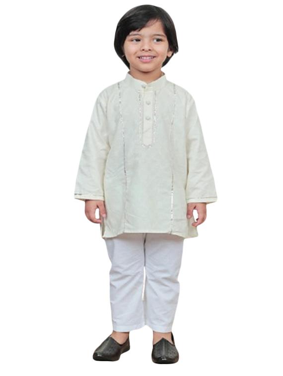 boys striped mandarin neck kurta - 21966777 -  Standard Image - 1