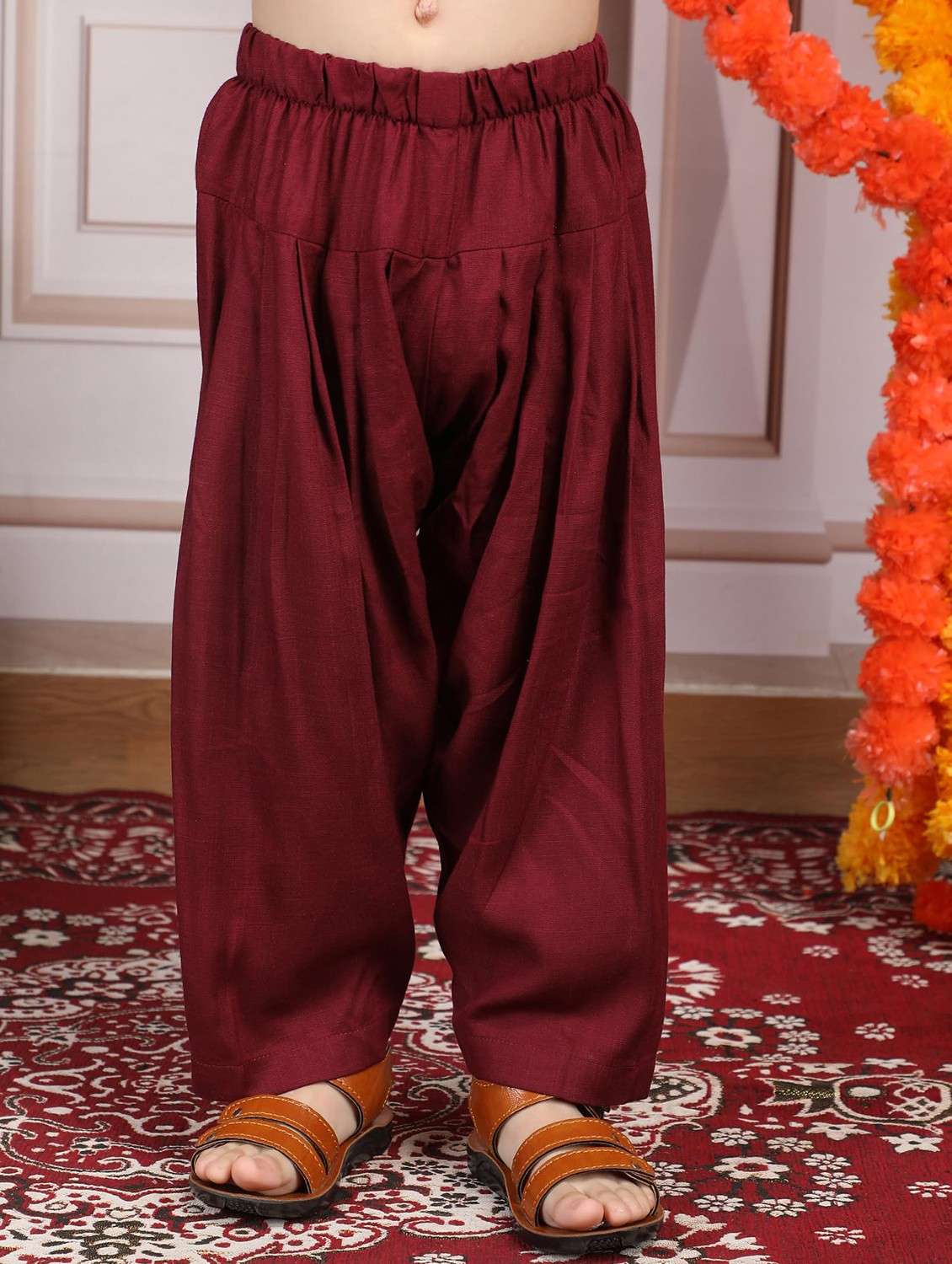 boys printed mandarin neck kurta salwar set - 21966779 -  Standard Image - 4