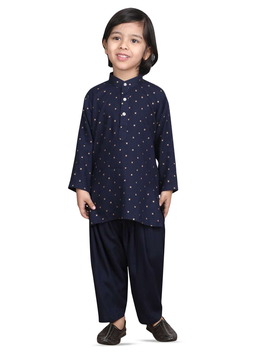 boys printed long sleeve kurta and salwar set - 21966781 -  Standard Image - 1