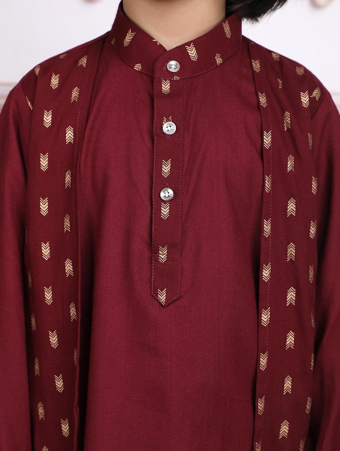 boys printed long sleeve kurta and pyjama set - 21966783 - Standard Image - 4