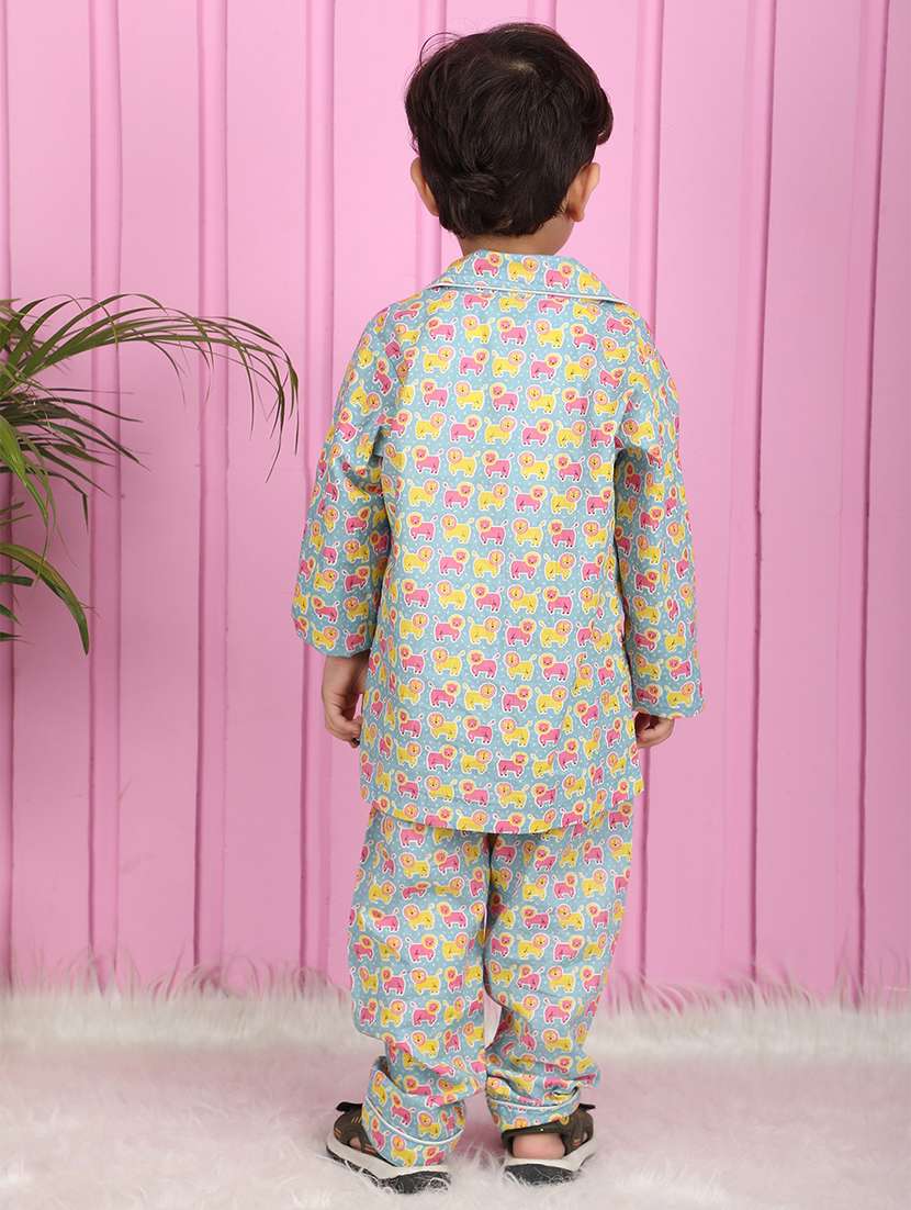 boys printed long sleeve pyjama set nightwear - 21966798 -  Standard Image - 4
