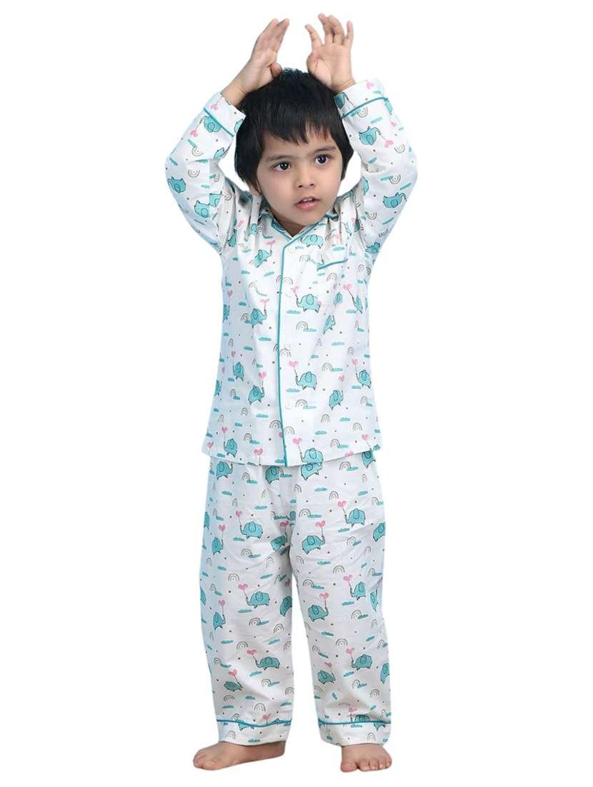 boys printed long sleeve nightwear pyjama set - 21966801 -  Standard Image - 1
