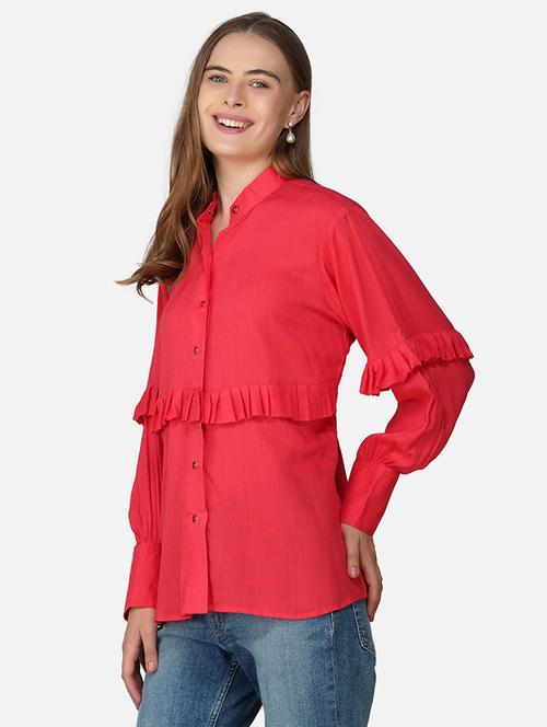pink viscose regular shirt - 21966832 -  Standard Image - 0