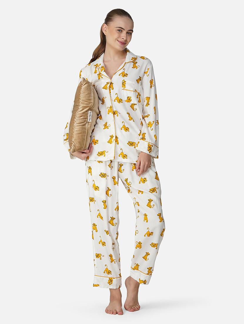 women printed long sleeve nightwear pyjama set - 21966846 - Zoom Image - 0