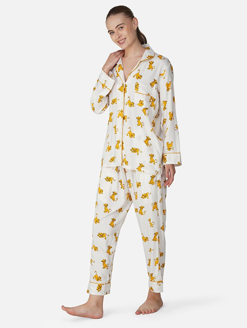 women printed long sleeve nightwear pyjama set - 21966846 -  Standard Image - 1