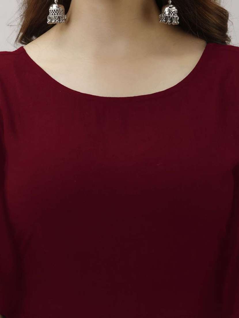 women solid round neck fit and flared maxi dress - 21966860 -  Standard Image - 4