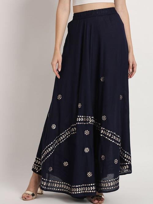 women gota patti mid rise flared maxi skirt - 21966872 -  Standard Image - 0